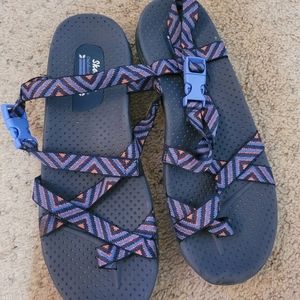 Skechers Sandals Blue Purple Worn Twice.